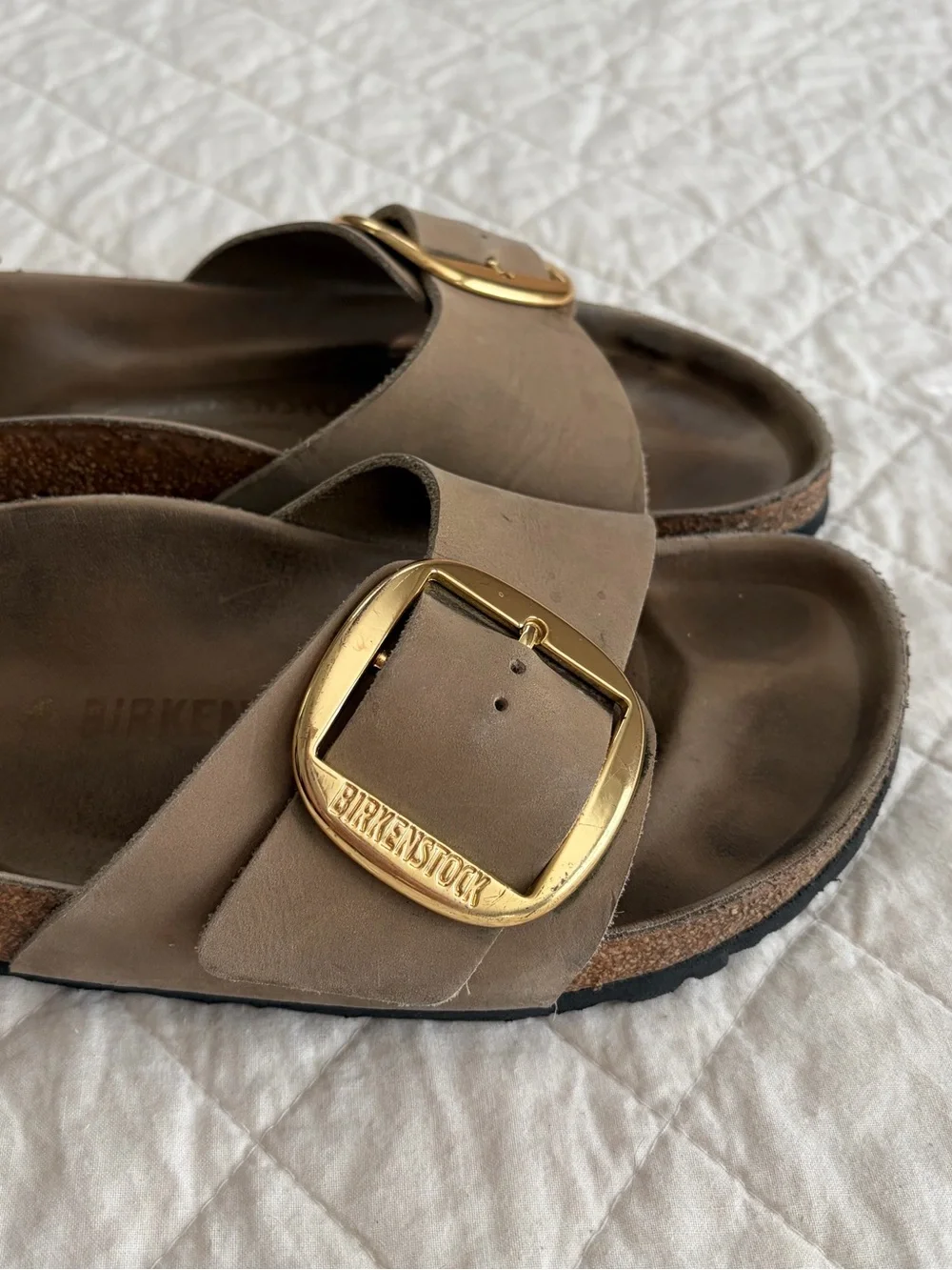 Birkenstock Big Buckle Madrid Leather Tobacco Brown